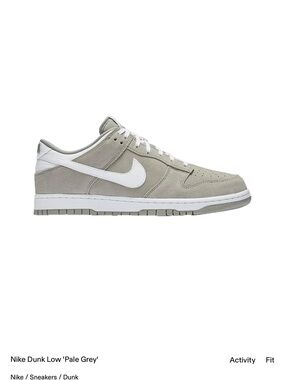 Nike Dunk Low in Pale Grey with White Swoosh